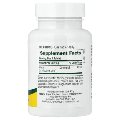 NaturesPlus, Niacin, 100 mg, 90 Tablets