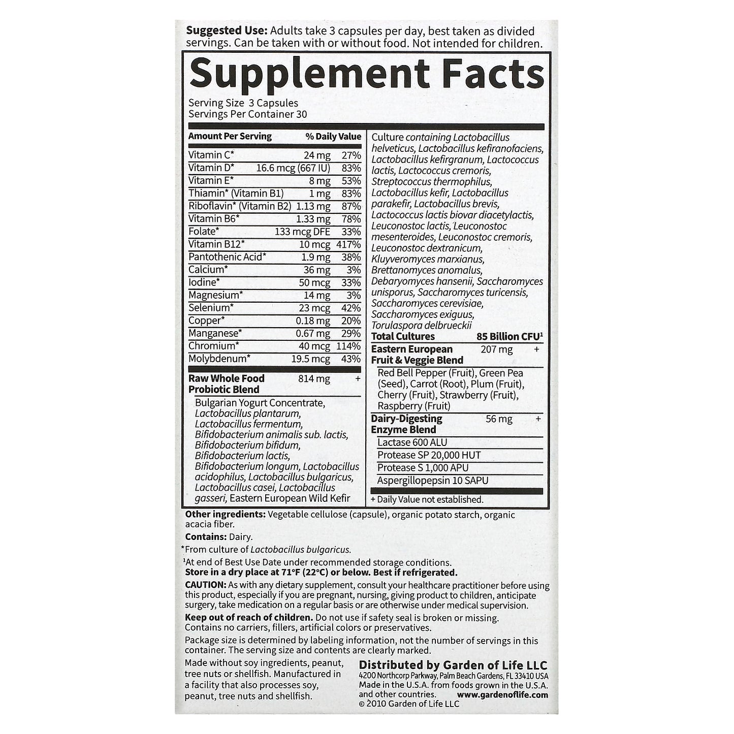 Garden of Life, RAW Probiotics, Men 50 & Wiser, 90 Vegetarian Capsules