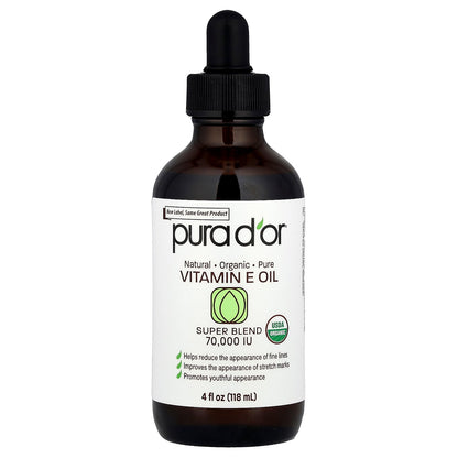 Pura D'or, Vitamin E Oil, 4 fl oz (118 ml)