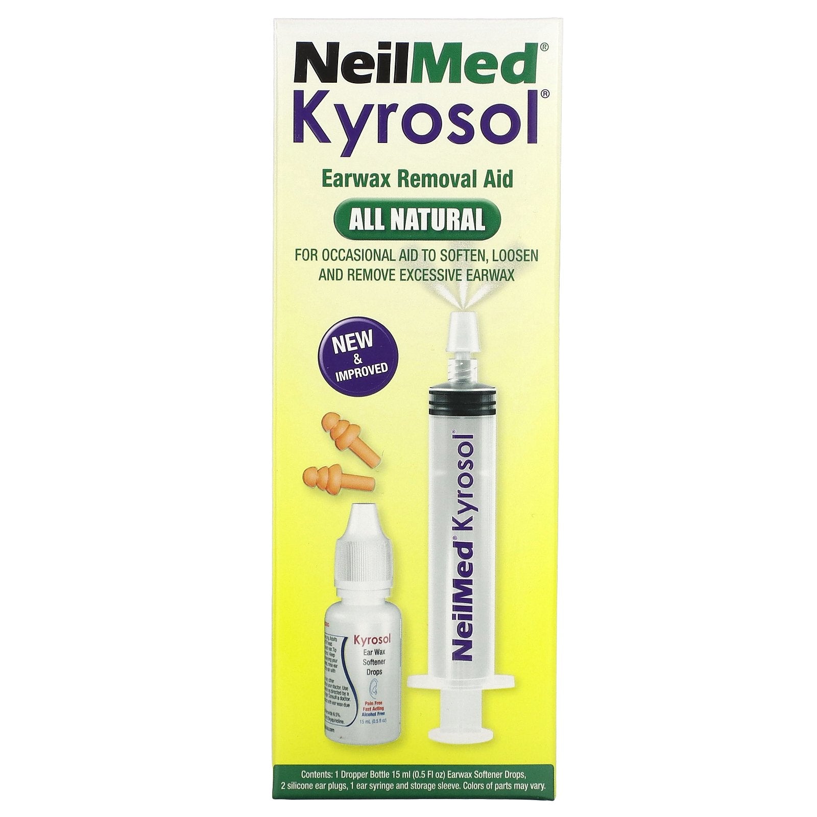 NeilMed, Kyrosol Earwax Removal Aid, Alcohol Free, 5 Piece Kit