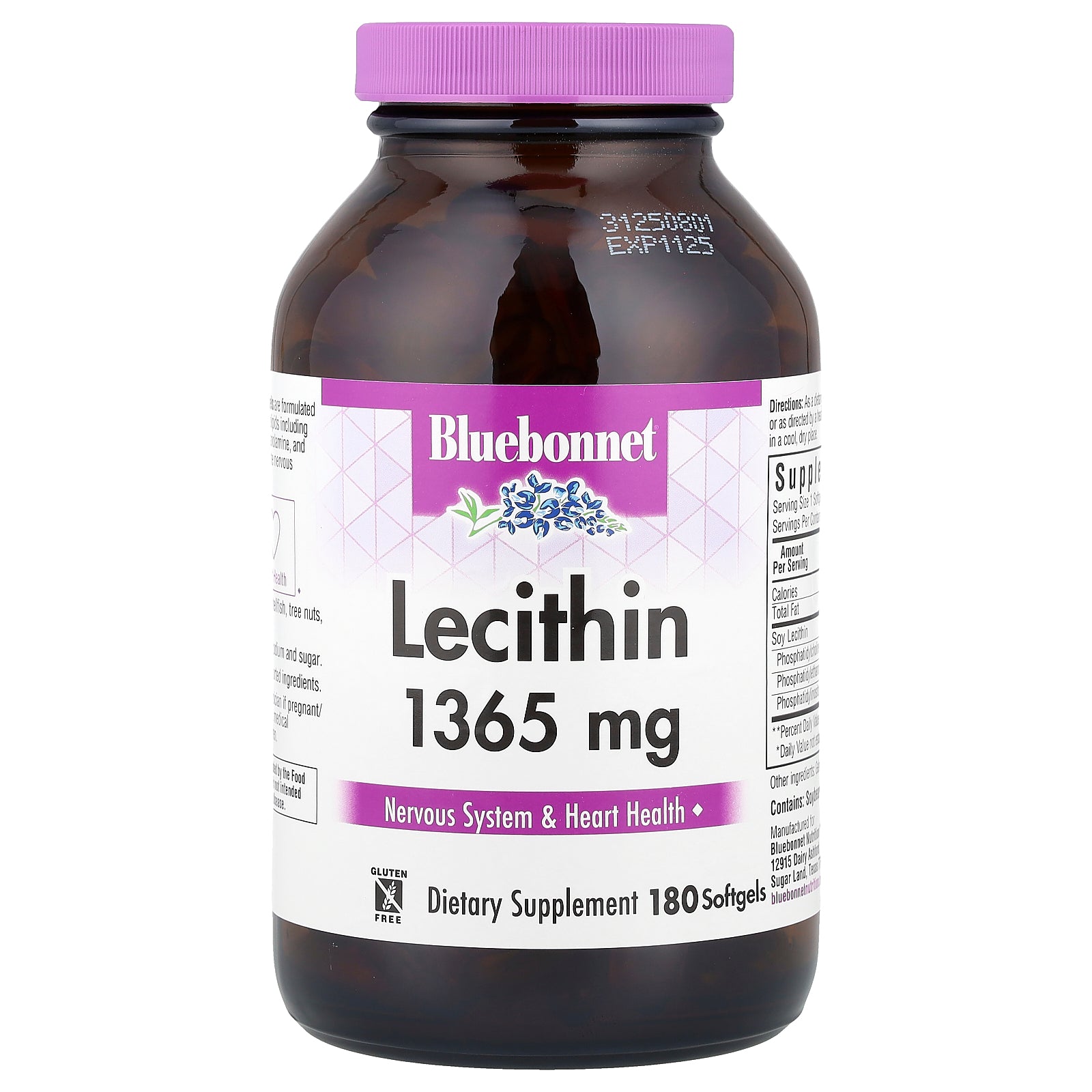 Bluebonnet Nutrition, Lecithin, 180 Softgels