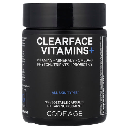 Codeage, Clearface Vitamins+, 90 Vegetable Capsules