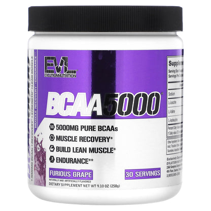EVLution Nutrition, BCAA5000®, Furious Grape, 9.1 oz (258 g)