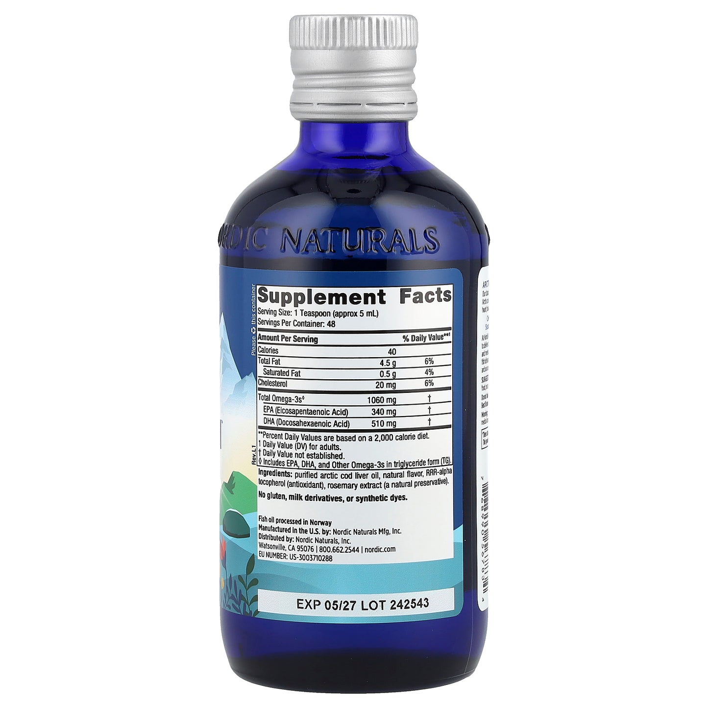 Nordic Naturals, Arctic Cod Liver Oil™, Strawberry, 8 fl oz (237 ml)