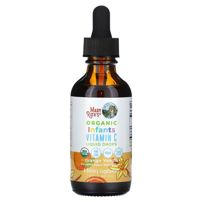 MaryRuth's, Organic Infants Vitamin C Liquid Drops, 6-12 Months, Orange Vanilla, 2 fl oz (60 ml)