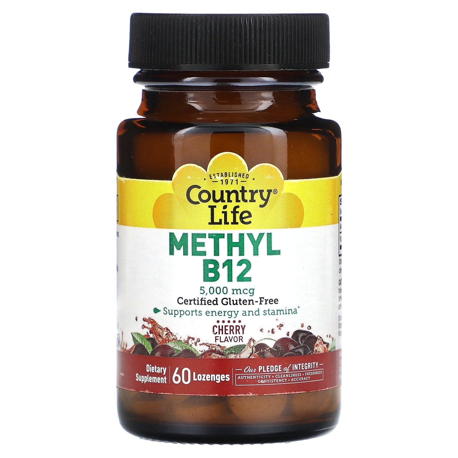 Country Life, Methyl B12, Cherry, 5,000 mcg, 60 Lozenges