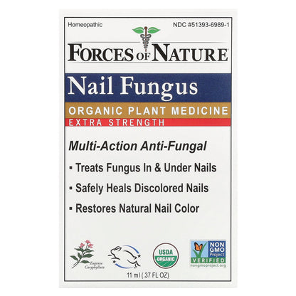 Forces of Nature, Nail Fungus, Organic Plant Medicine, 0.37 fl oz (11 ml)