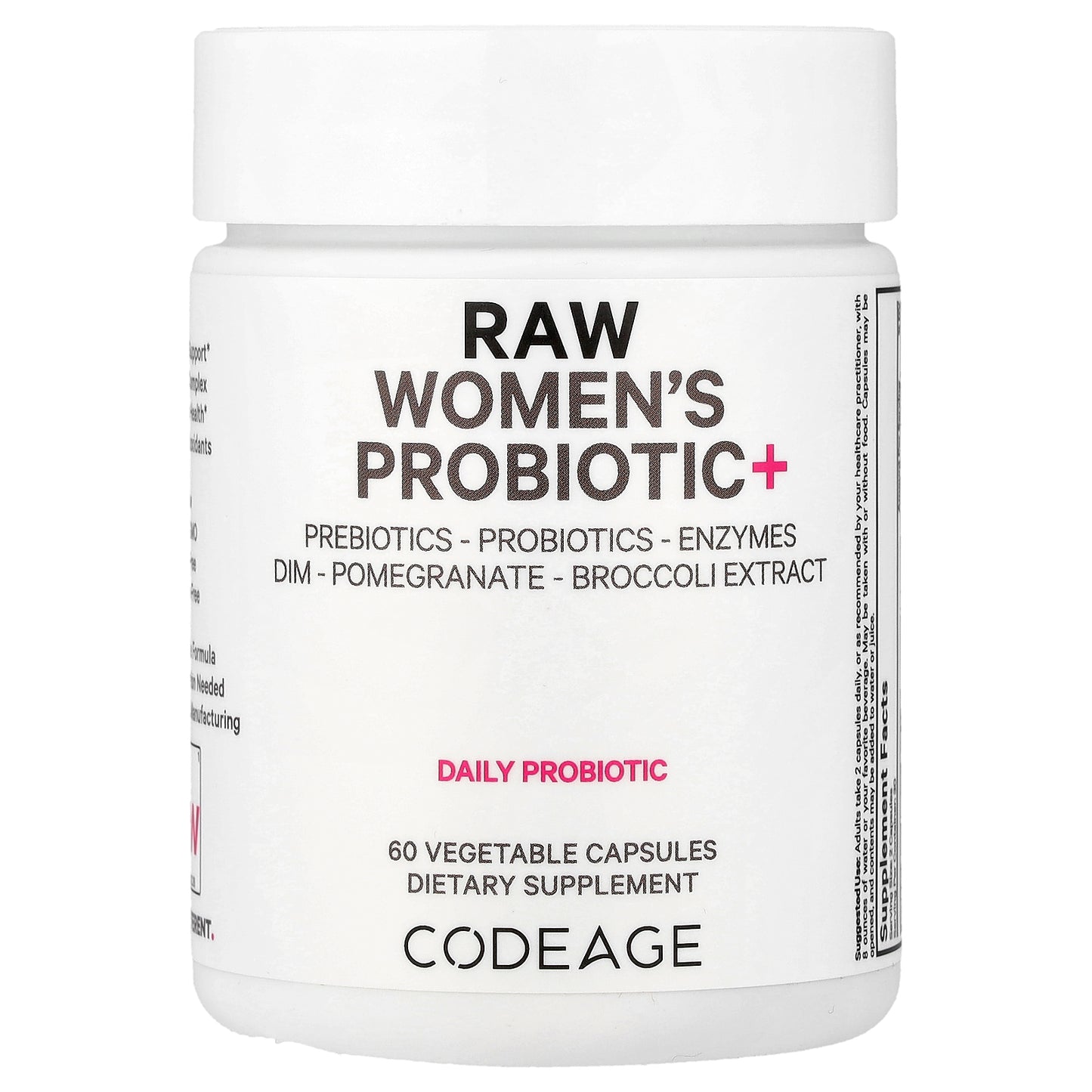 Codeage, RAW Women's Probiotic+, 60 Vegetable Capsules