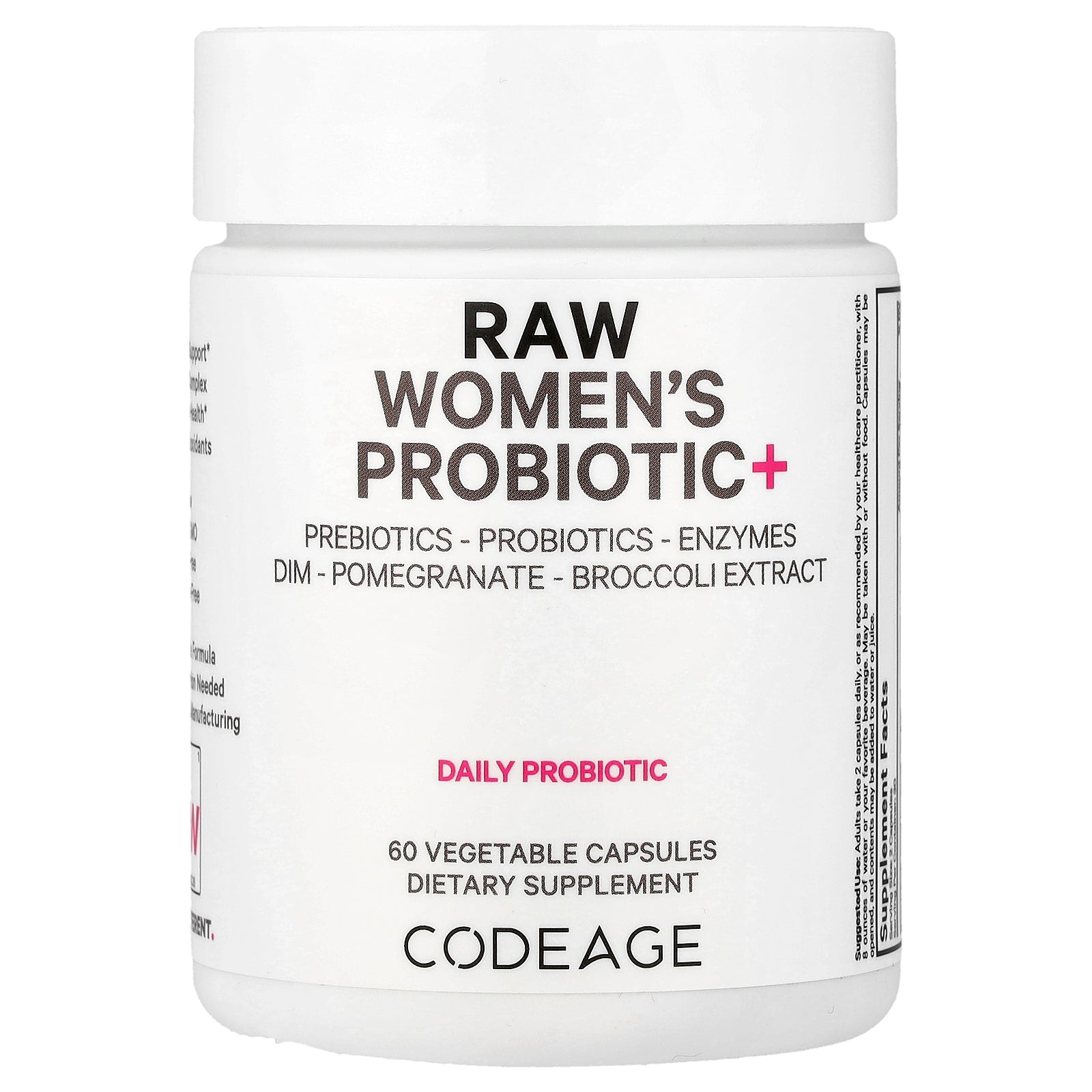 Codeage, RAW Women's Probiotic+, 60 Vegetable Capsules
