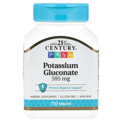 21st Century, Potassium Gluconate, 595 mg, 110 Tablets