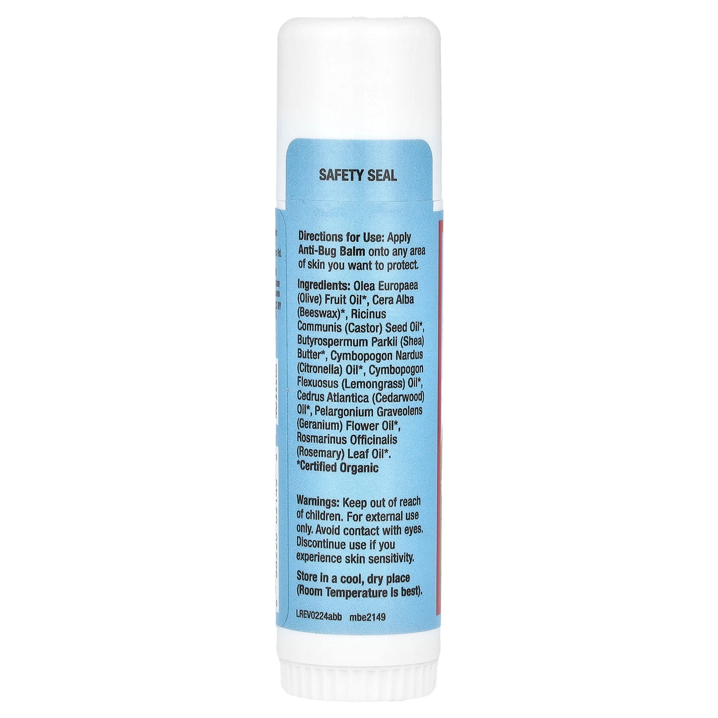 Sierra Bees, Anti-Bug Balm Stick, Cedarwood, Geranium & Rosemary Oil, 0.6 oz (17 g)