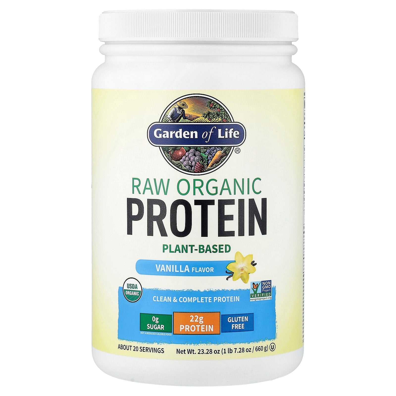 Garden of Life, RAW Organic Protein, Vanilla, 1 lb 7.28 oz (660 g)