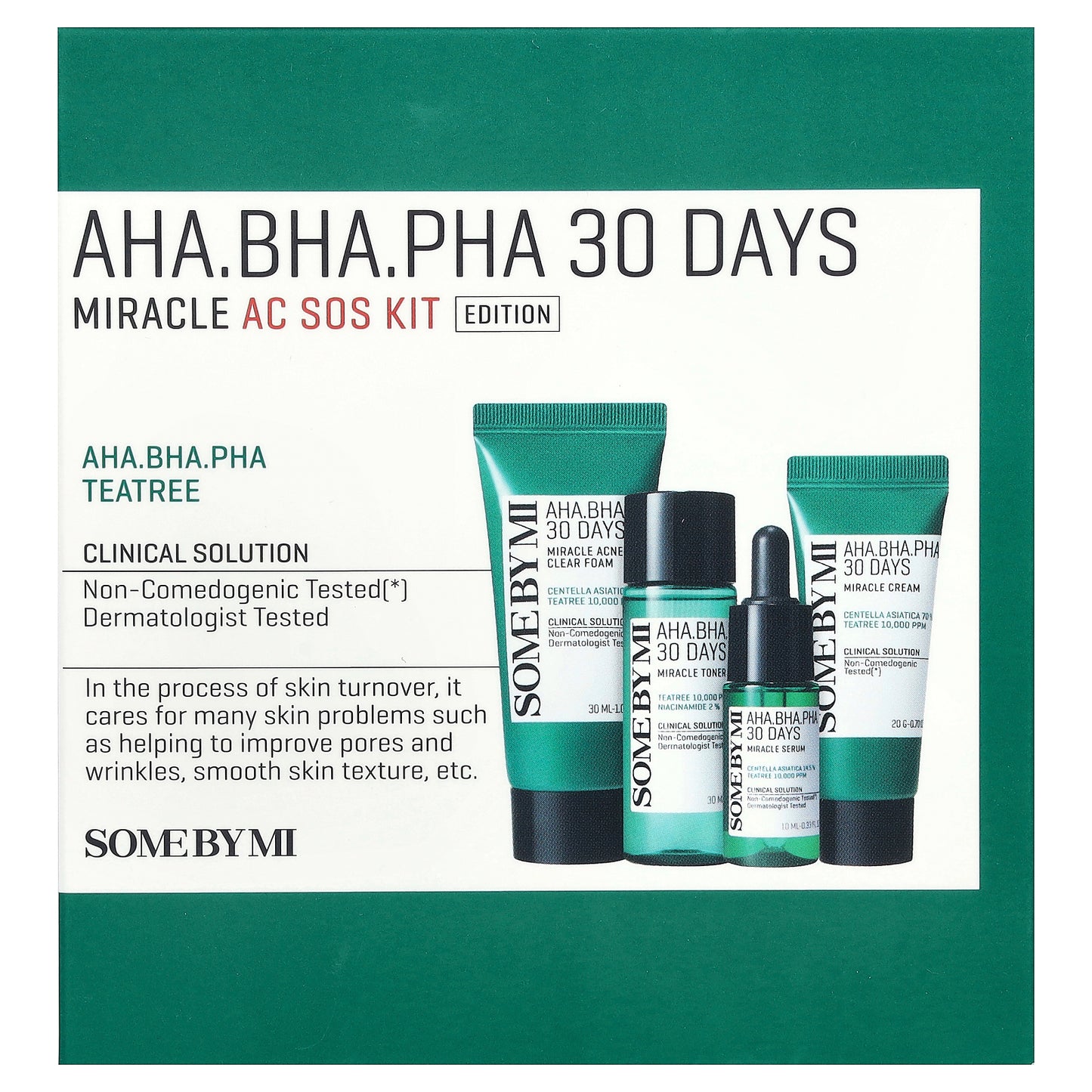 SOME BY MI, AHA. BHA. PHA 30 Days Miracle AC SOS Kit, Edition, 4 Piece Kit