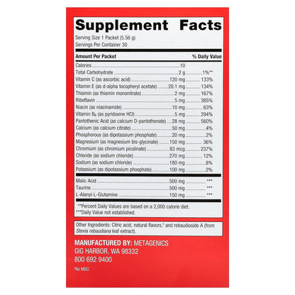 Metagenics, Endura® Electrolyte Powder, Lemonade, 30 Packets, 0.2 oz (5.56 g) Each