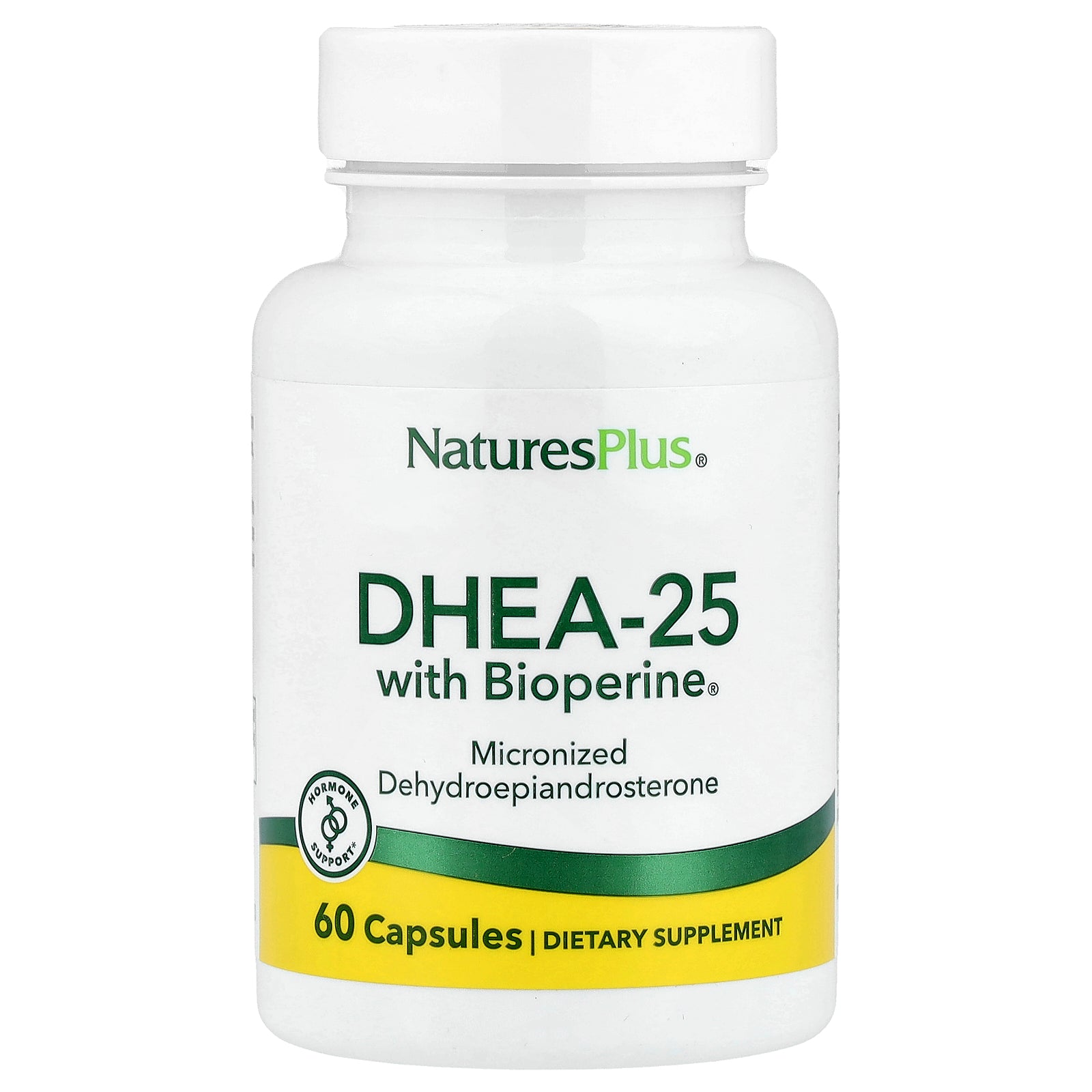 NaturesPlus, DHEA-25 with Bioperine®, 60 Capsules