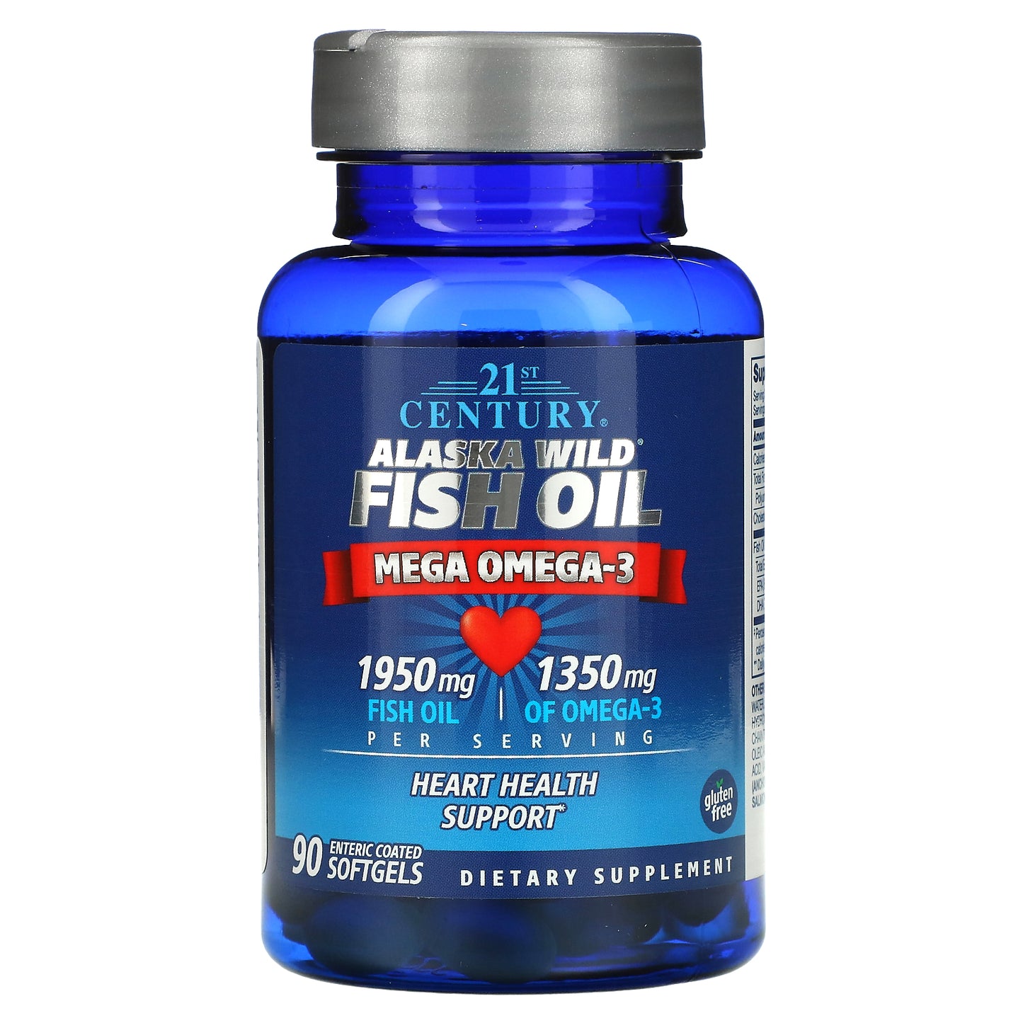 21st Century, Alaska Wild Fish Oil, Mega Omega 3, 90 Enteric Coated Softgels