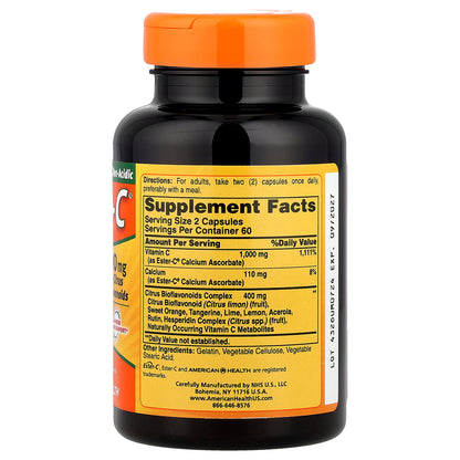 American Health, Ester-C® with Citrus Bioflavonoids, 120 Capsules
