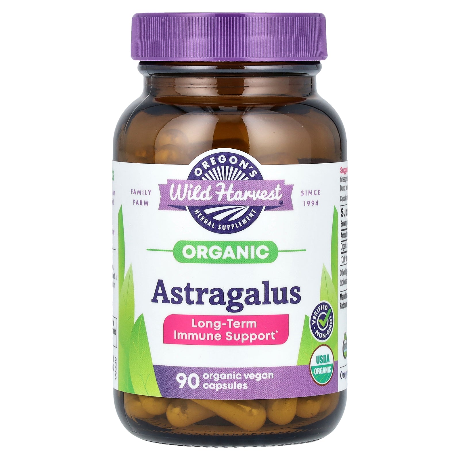 Oregon's Wild Harvest, Organic Astragalus, 90 Organic Vegan Capsules (375 mg per Capsule)