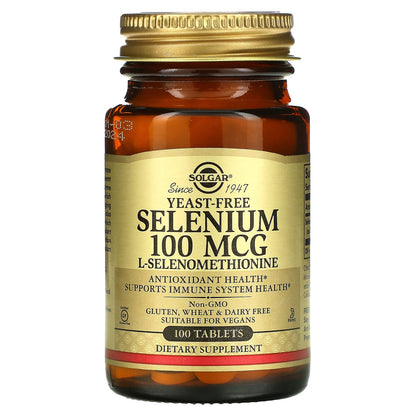 Solgar, Selenium, Yeast-Free, 100 mcg, 100 Tablets