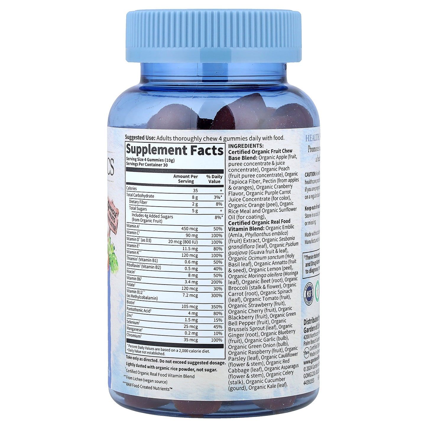 Garden of Life, Organics, Men's Multi Gummies, Organic Berry, 120 Vegan Gummy Drops