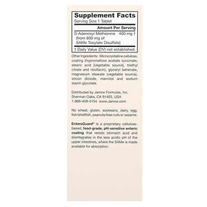Jarrow Formulas, SAMe 400, 400 mg, 60 Tablets