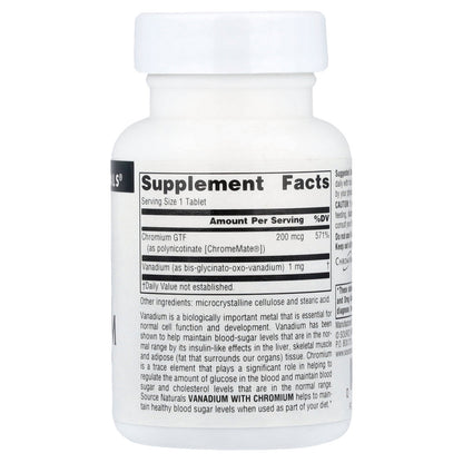 Source Naturals, Vanadium with Chromium, 90 Tablets