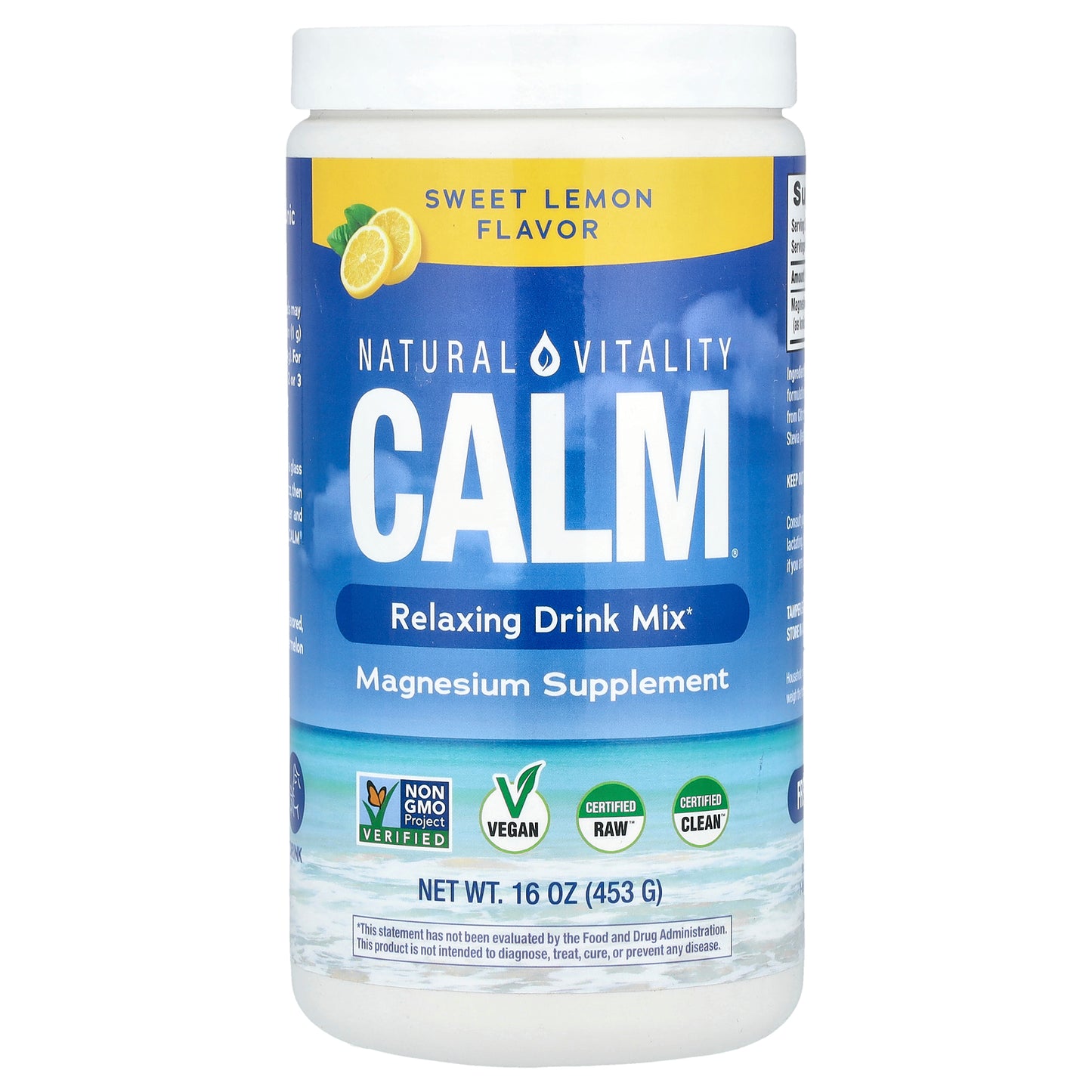Natural Vitality, CALM®, Relaxing Drink Mix, Sweet Lemon, 16 oz (453 g)
