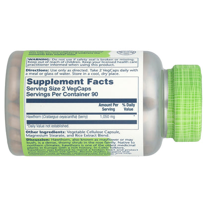 Solaray, True Herbs, Hawthorn, 180 VegCaps (525 mg per Capsule)