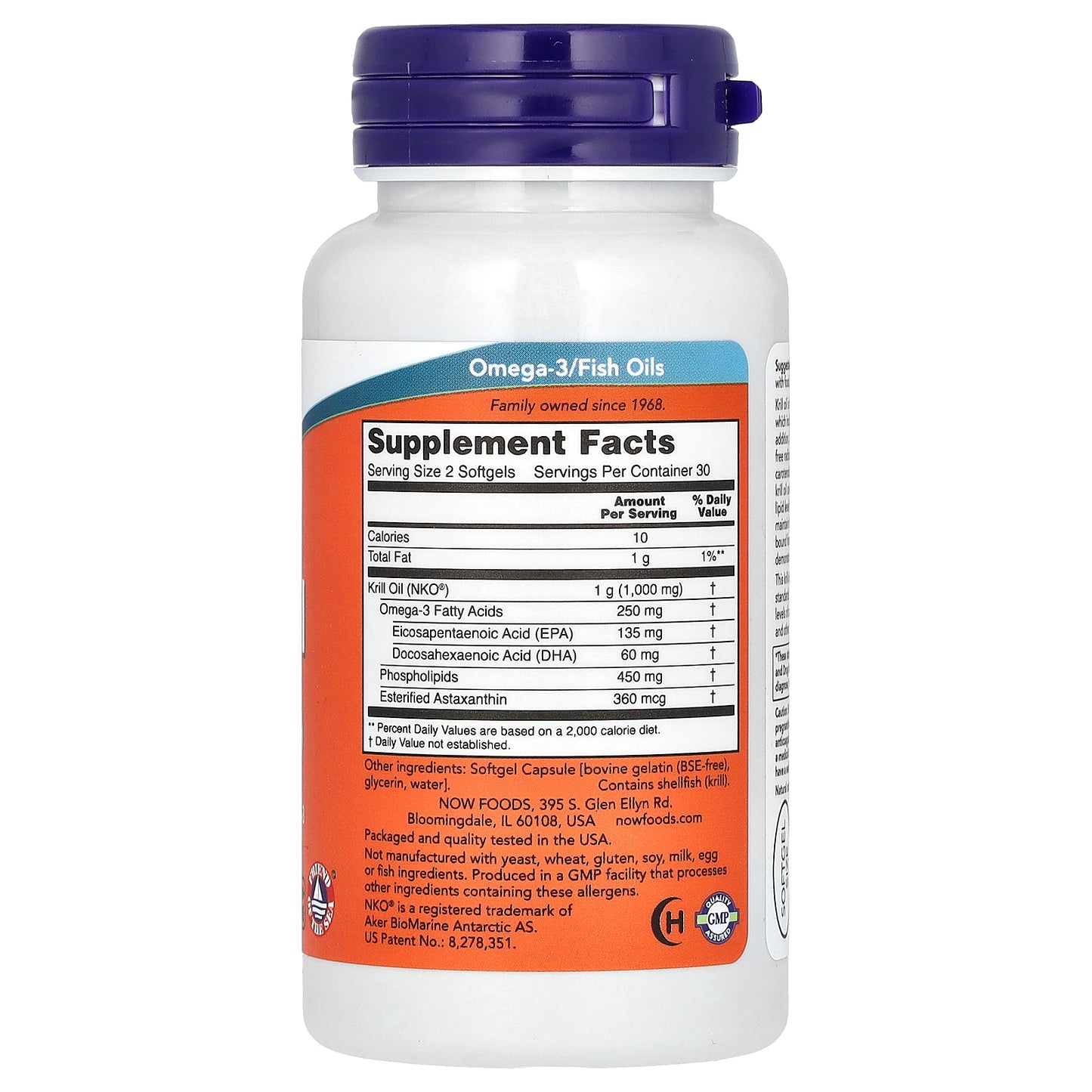 NOW Foods, Krill Oil, 1,000 mg, 60 Softgels (500 mg per Softgel)