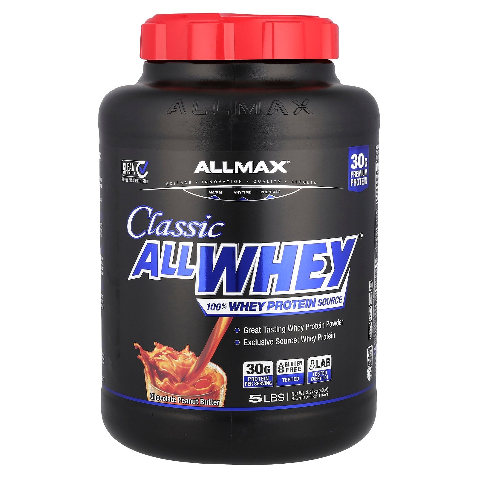 ALLMAX, CLASSIC ALLWHEY®, 100% Whey Protein, Chocolate Peanut Butter, 5 lbs (2.27 kg)