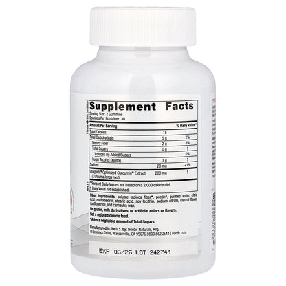 Nordic Naturals, Zero Sugar Curcumin Gummies, Mango, 60 Gummies (100 mg per Gummy)
