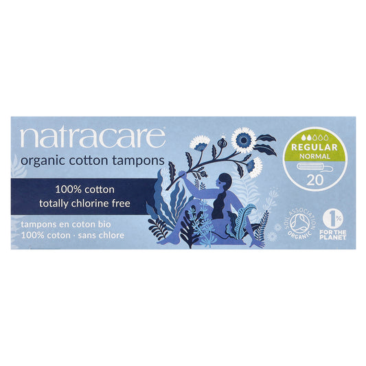 Natracare, Organic Cotton Tampons, Regular, Normal, 20 Tampons