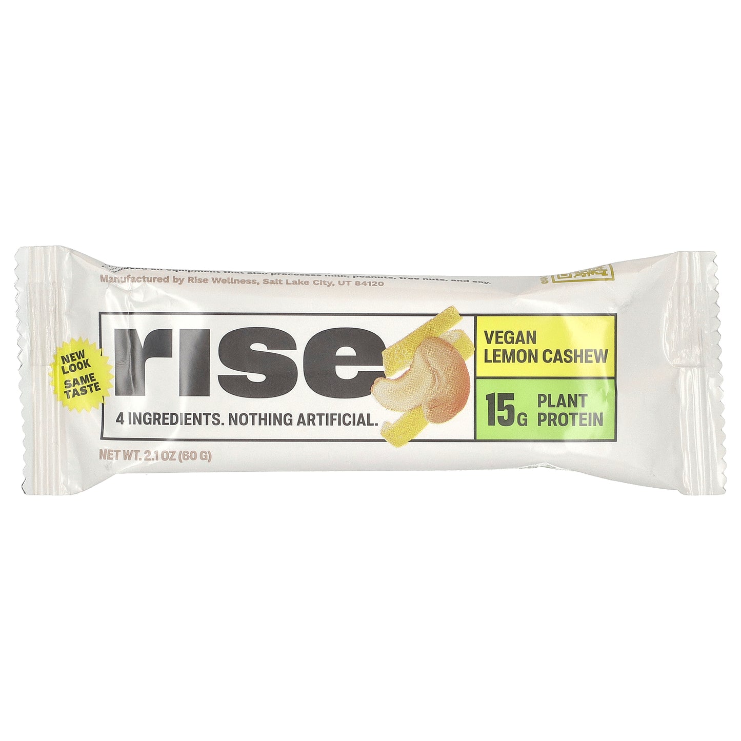 Rise Bar, Protein Bar, Lemon Cashew, 12 Bars, 2.1 oz (60 g) Each