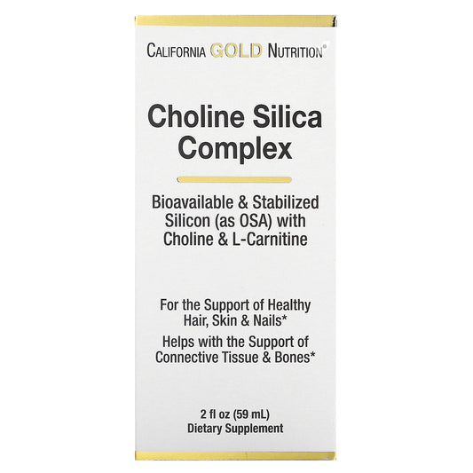 California Gold Nutrition, Choline Silica Complex, Bioavailable & Stabilized Silicon with Choline & L-Carnitine, 2 fl oz (59 ml)