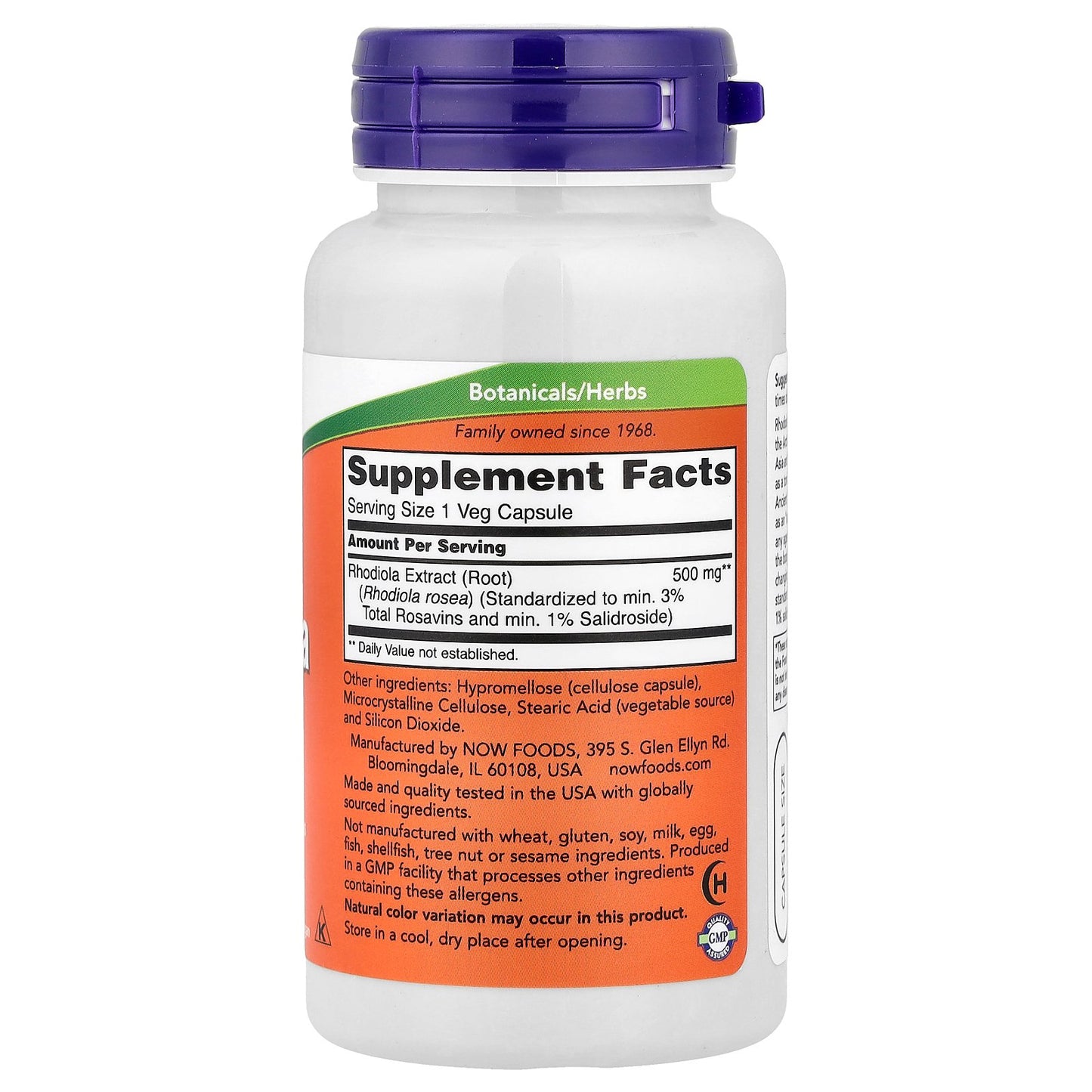 NOW Foods, Rhodiola, 500 mg, 60 Veg Capsules
