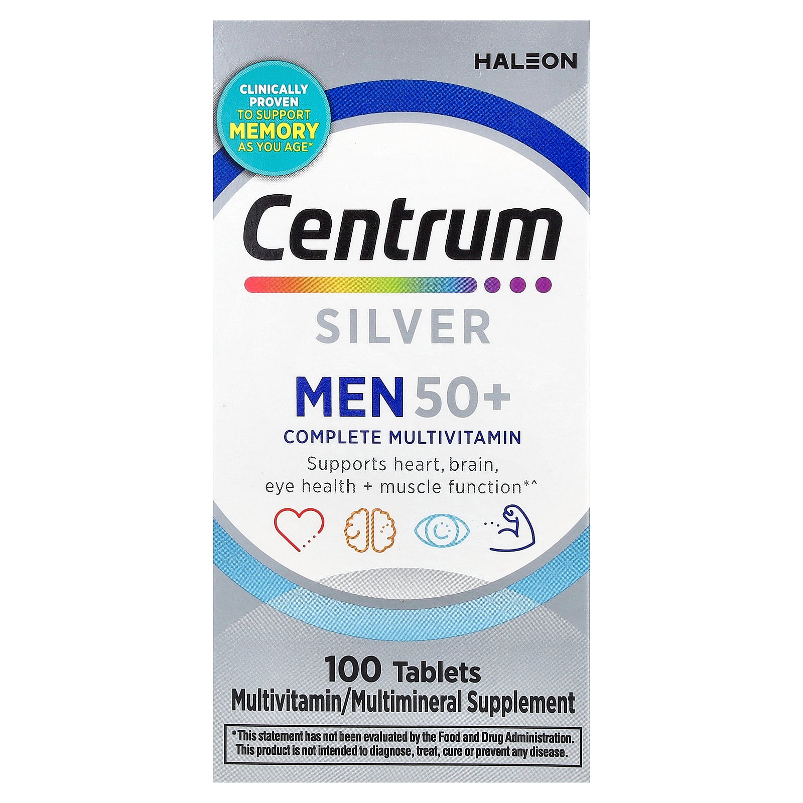 Centrum, Silver Men 50+, Complete Multivitamin, 100 Tablets