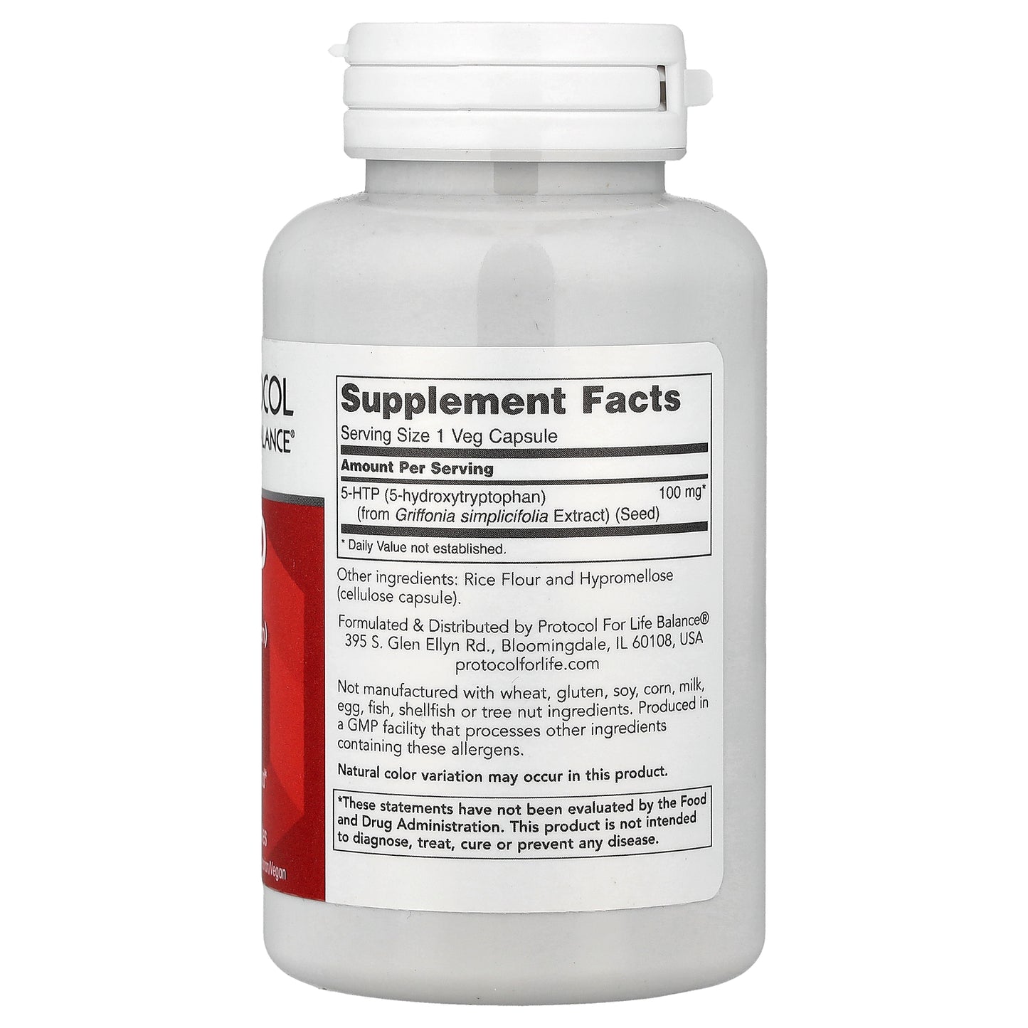 Protocol for Life Balance, 5-HTP, 100 mg, 90 Veg Capsules
