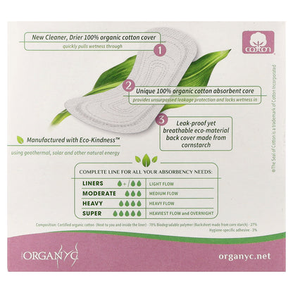 Organyc, Cotton Panty Liners, Light Flow, 24 Panty Liners