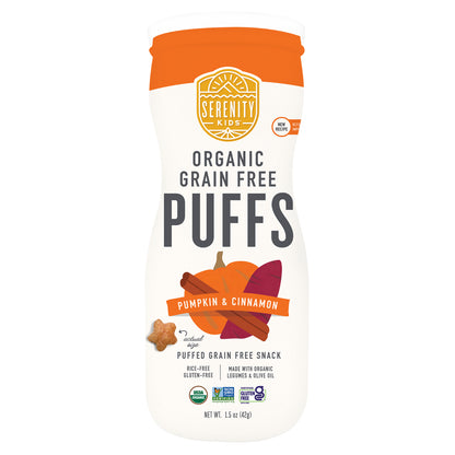 Serenity Kids, Organic Grain Free Puffs, Pumpkin & Cinnamon, 1.5 oz (42 g)
