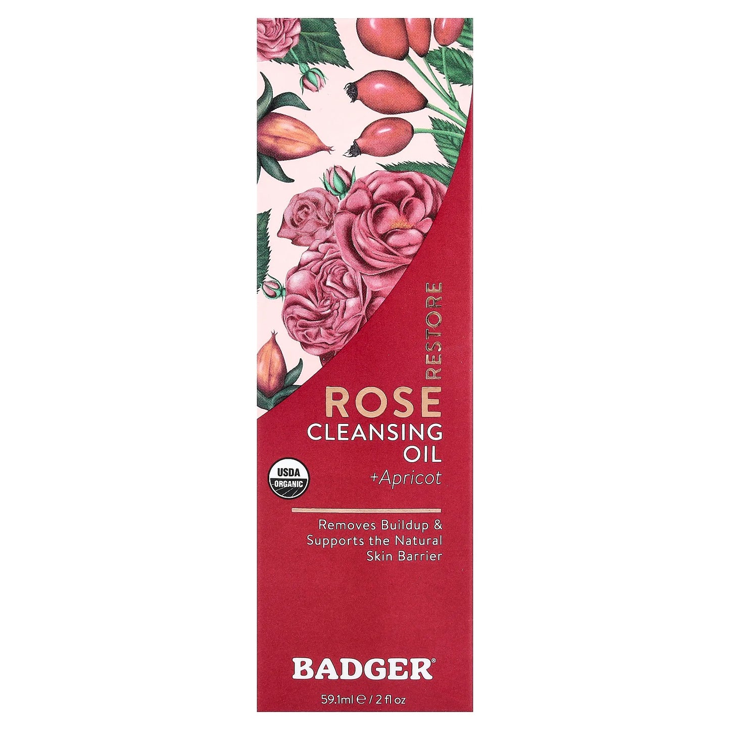 Badger, Rose Cleansing Oil + Apricot, 2 fl oz (59.1 ml)