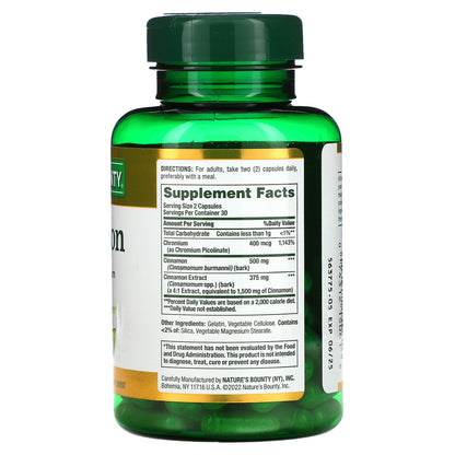 Nature's Bounty, Cinnamon Plus Chromium, 60 Capsules