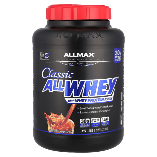 ALLMAX, CLASSIC ALLWHEY®, 100% Whey Protein Source, Chocolate Peanut Butter, 5 lbs (2.27 kg)