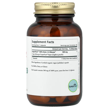 Pure Synergy, SuperPure® Beta 1,3 Glucan, Algae Extract, 60 Capsules (500 mg per Capsule)