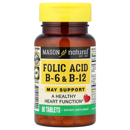 Mason Natural, Folic Acid B6 & B12, 90 Tablets