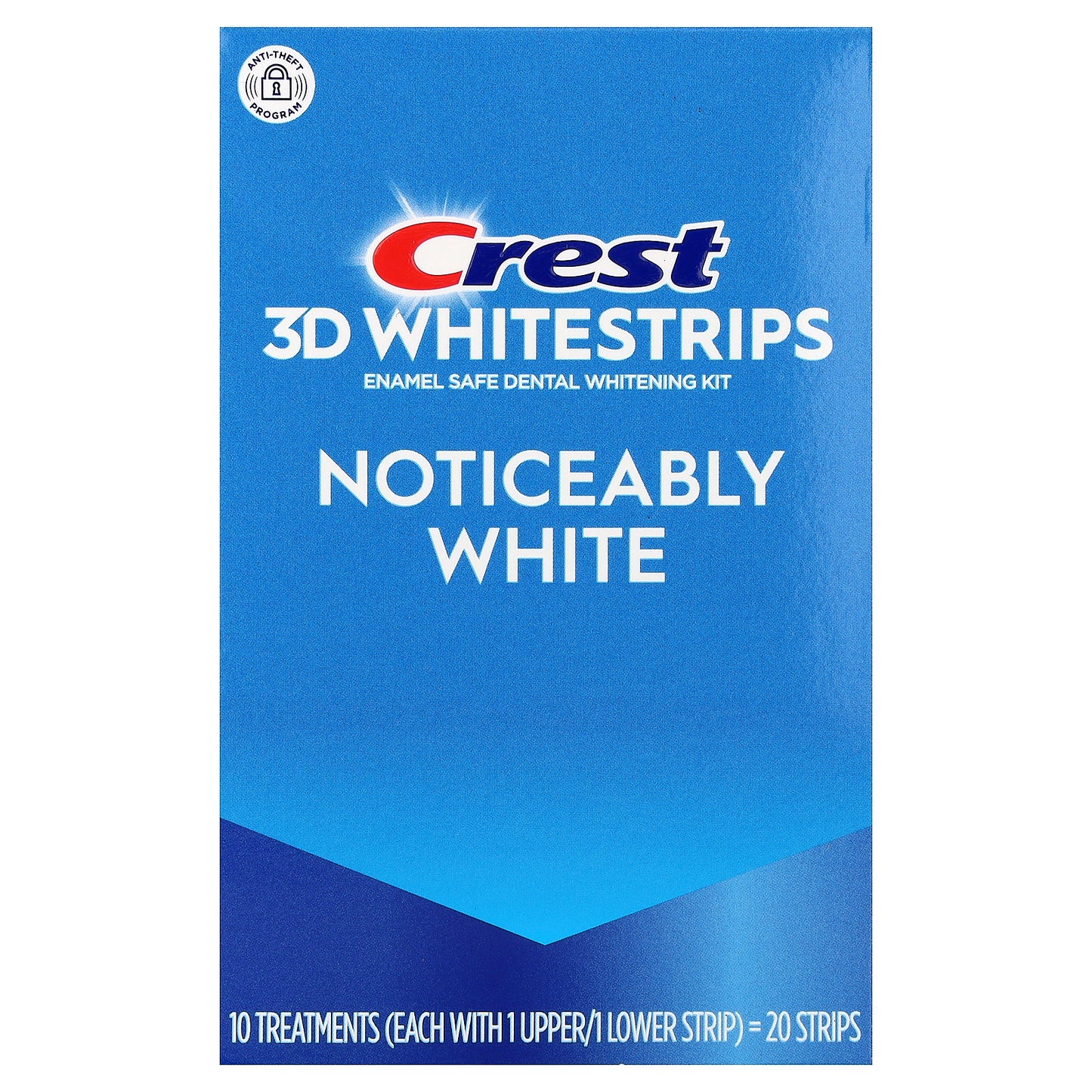 Crest, 3D Whitestrips, Enamel Safe Dental Whitening Kit, Noticeably White, 20 Strips