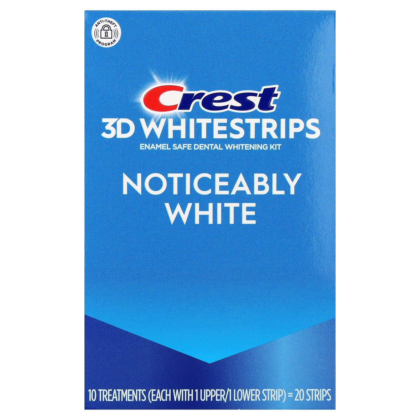 Crest, 3D Whitestrips, Enamel Safe Dental Whitening Kit, Noticeably White, 20 Strips