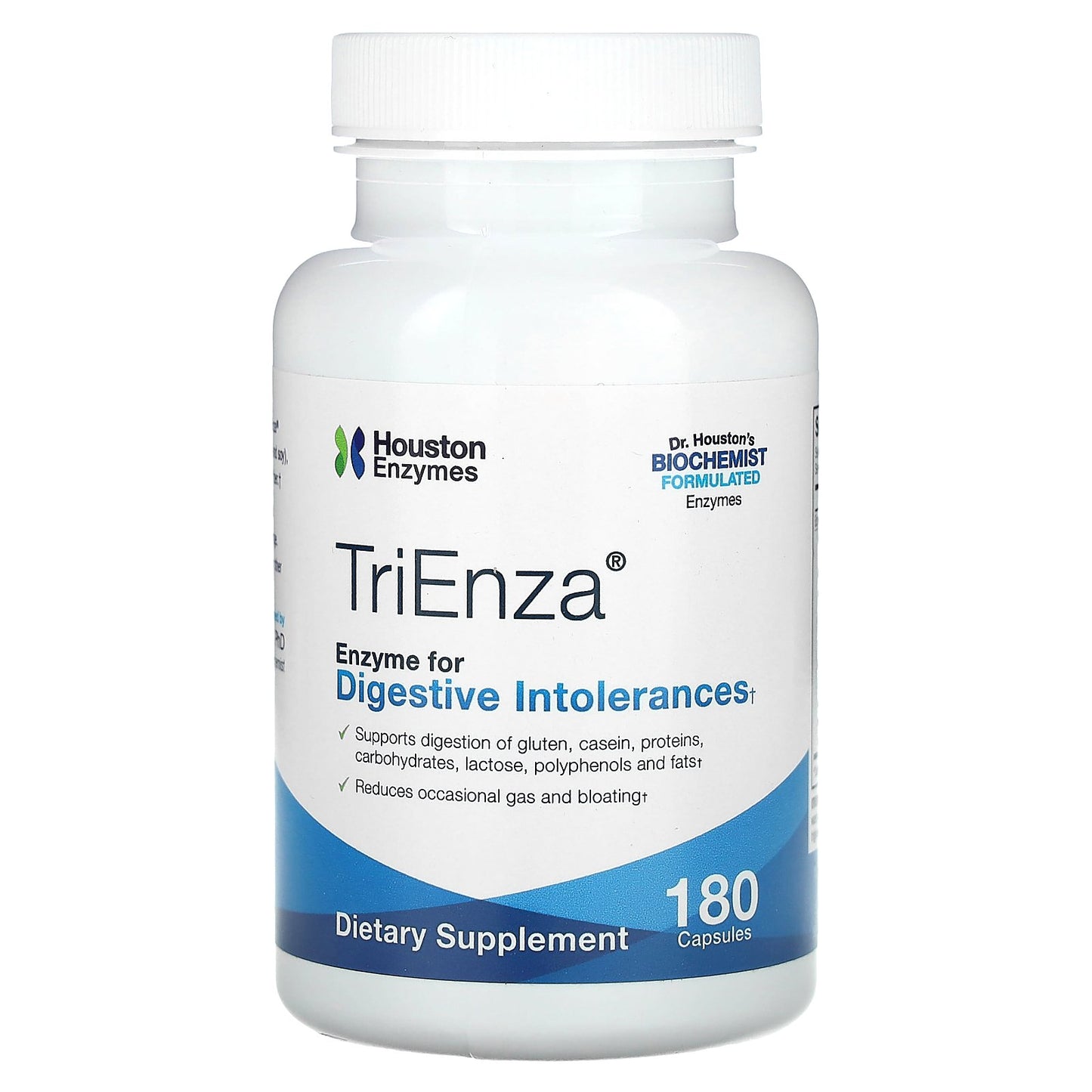 Houston Enzymes, TriEnza, Enzyme For Digestive Intolerances, 180 Capsules