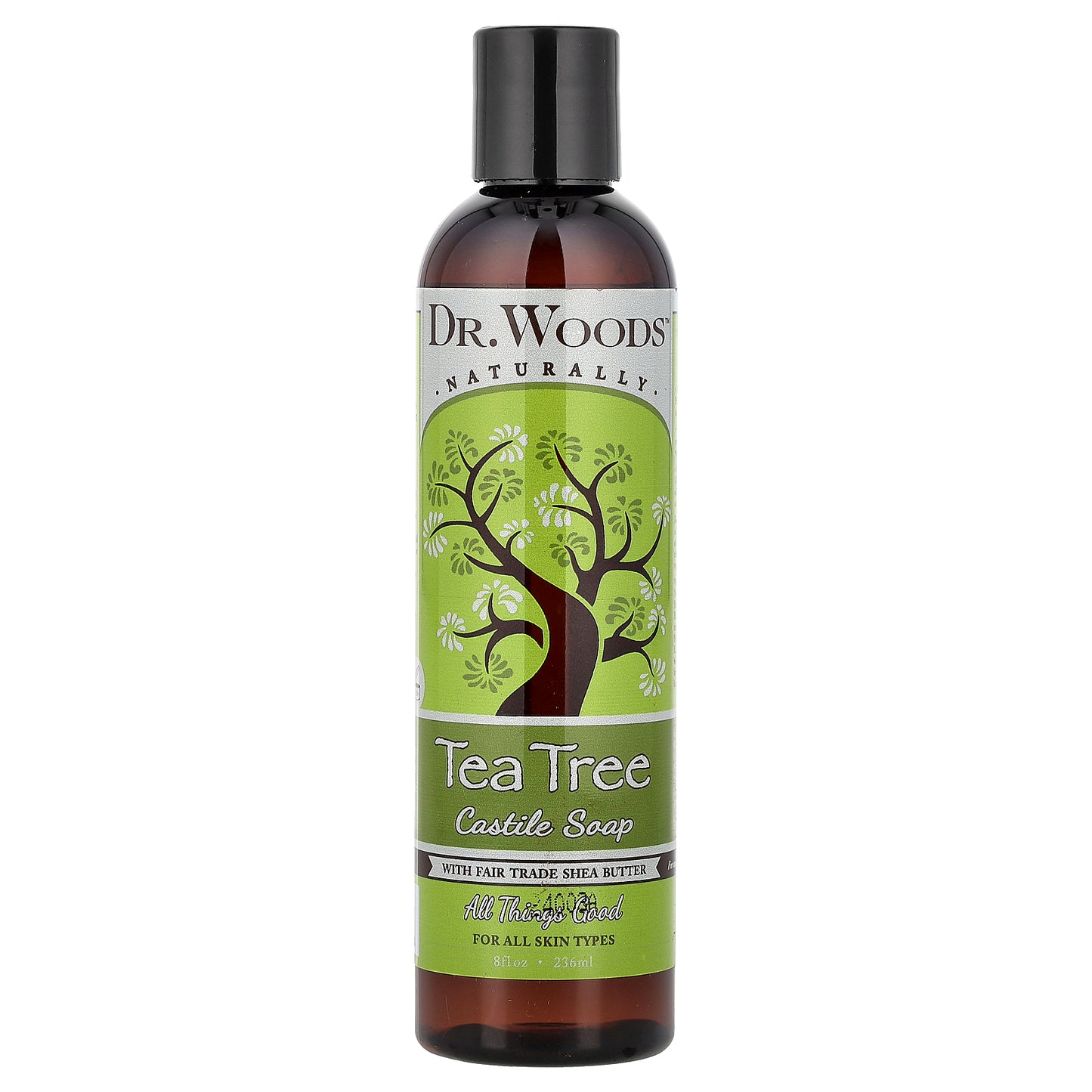 Dr. Woods, Tea Tree Castile Soap with Fair Trade Shea Butter, For All Skin Types, 8 fl oz (236 ml)