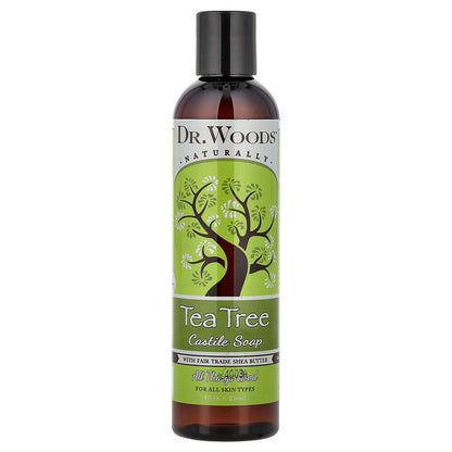 Dr. Woods, Tea Tree Castile Soap with Fair Trade Shea Butter, For All Skin Types, 8 fl oz (236 ml)