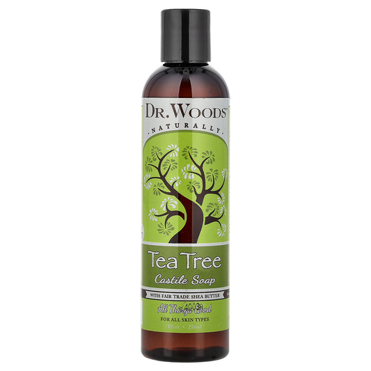 Dr. Woods, Tea Tree Castile Soap with Fair Trade Shea Butter, For All Skin Types, 8 fl oz (236 ml)